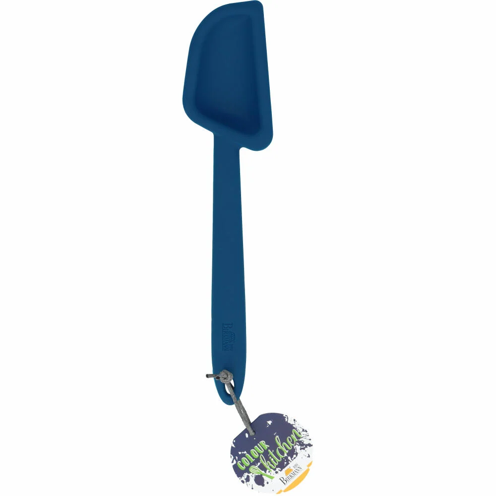 Birkmann Colour Kitchen Schlöffel, Teigschaber, Kochlöffel, Löffel, Silikon mit Metallkern, Blau, 29 cm, 422575