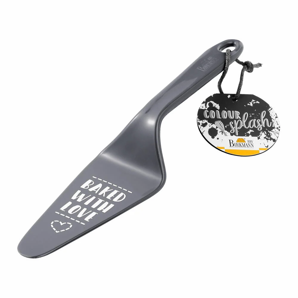 Birkmann Tortenheber Colour Splash, Kuchenheber, Backzubehör, mit Spruch, Kunststoff, grau, 26 cm, 429802