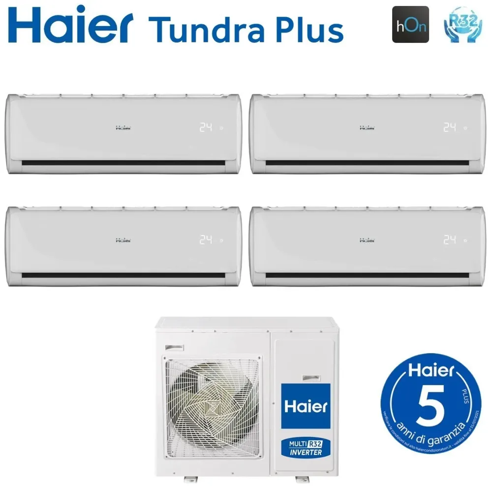 Climatizzatore Condizionatore Haier Quadri Split Inverter serie TUNDRA PLUS 7+7+9+12 con 4U75S2SR3FA R-32 Wi-Fi Integrato...