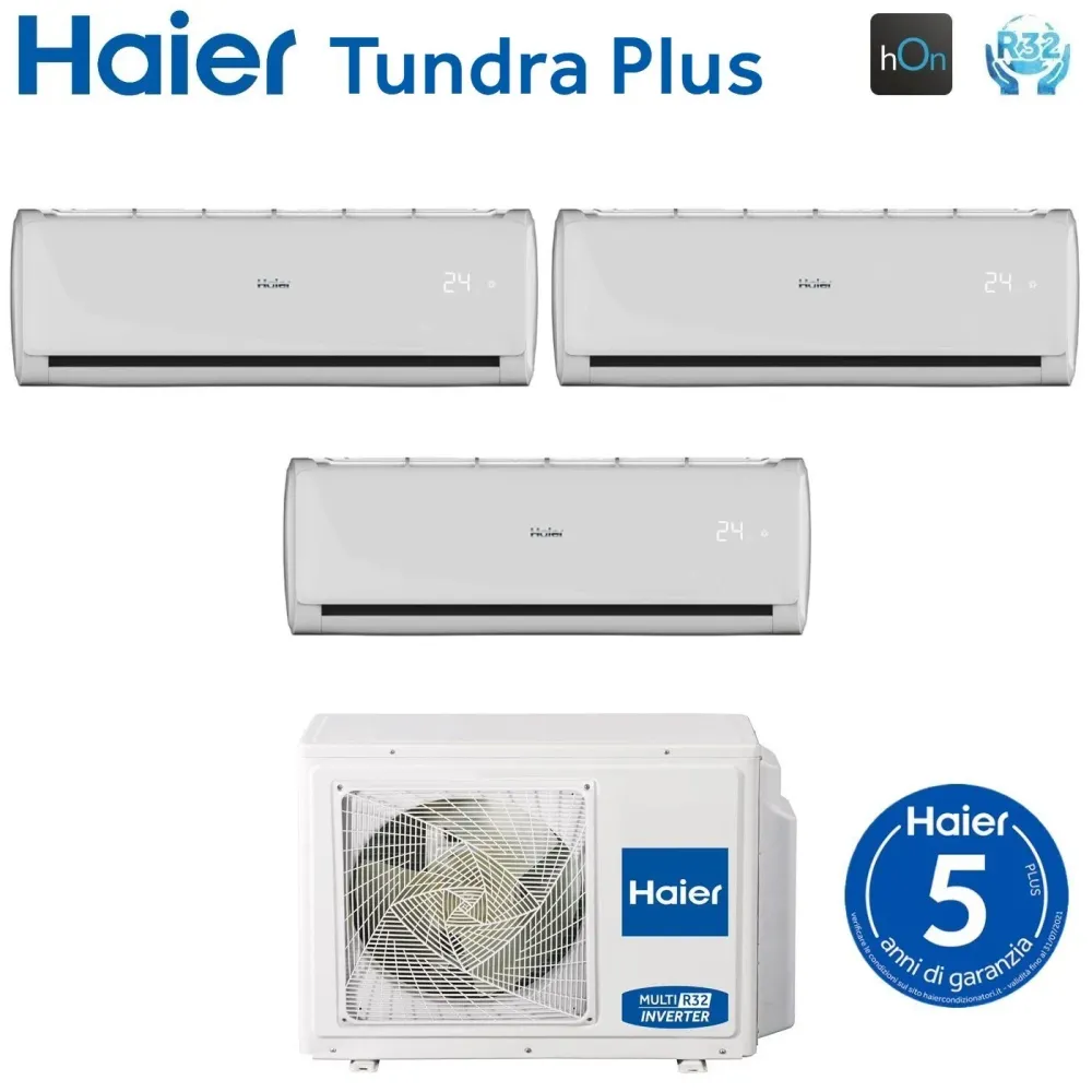 Climatizzatore Condizionatore Haier Trial Split Inverter serie TUNDRA PLUS 7+12+12 con 3U70S2SR3FA R-32 Wi-Fi Integrato 70...