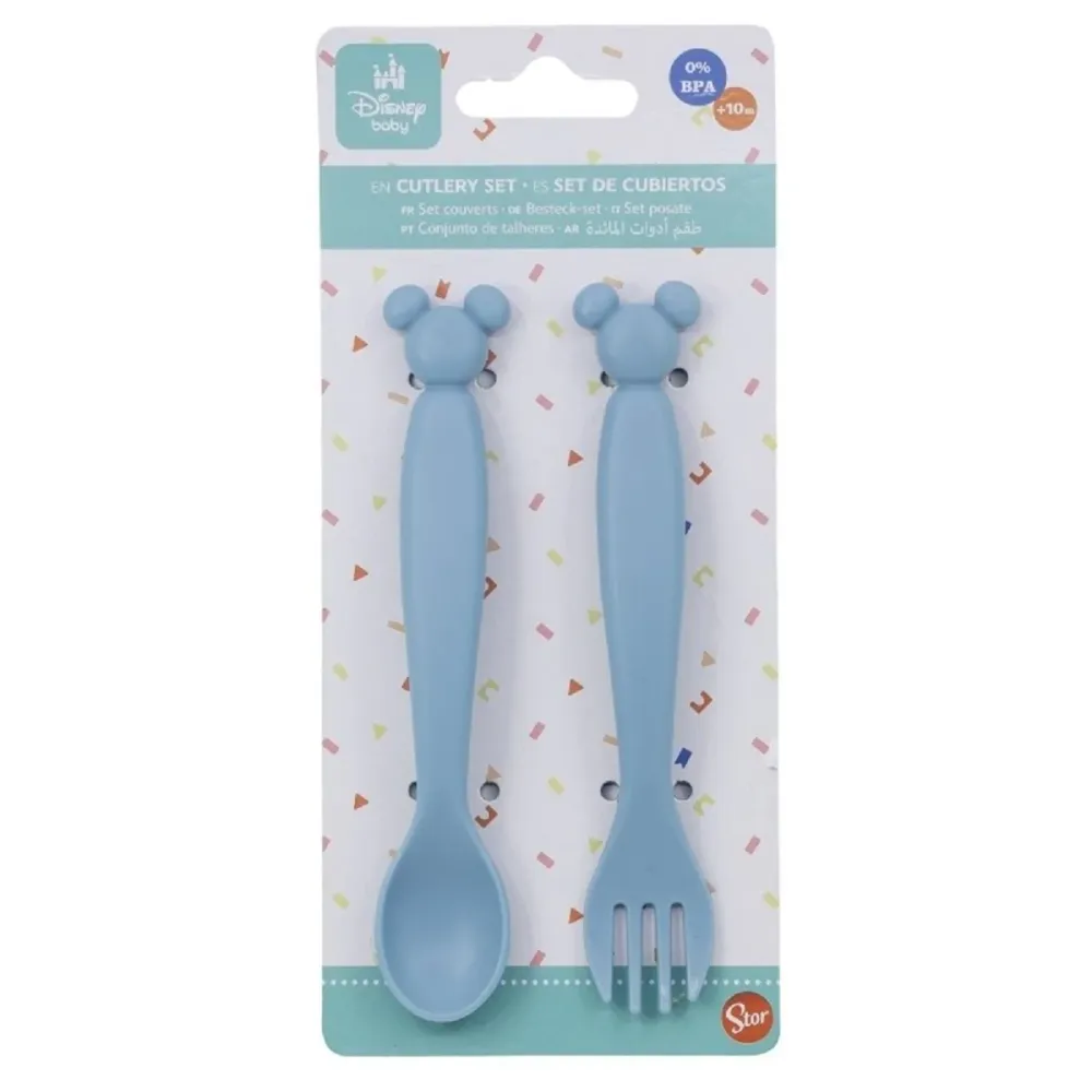 Disney Mickey Mouse Kinderbesteck Set 2-teilig – Löffel & Gabel mit Motivgriffen
