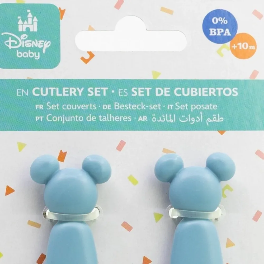 Disney Mickey Mouse Kinderbesteck Set 2-teilig – Löffel & Gabel mit Motivgriffen