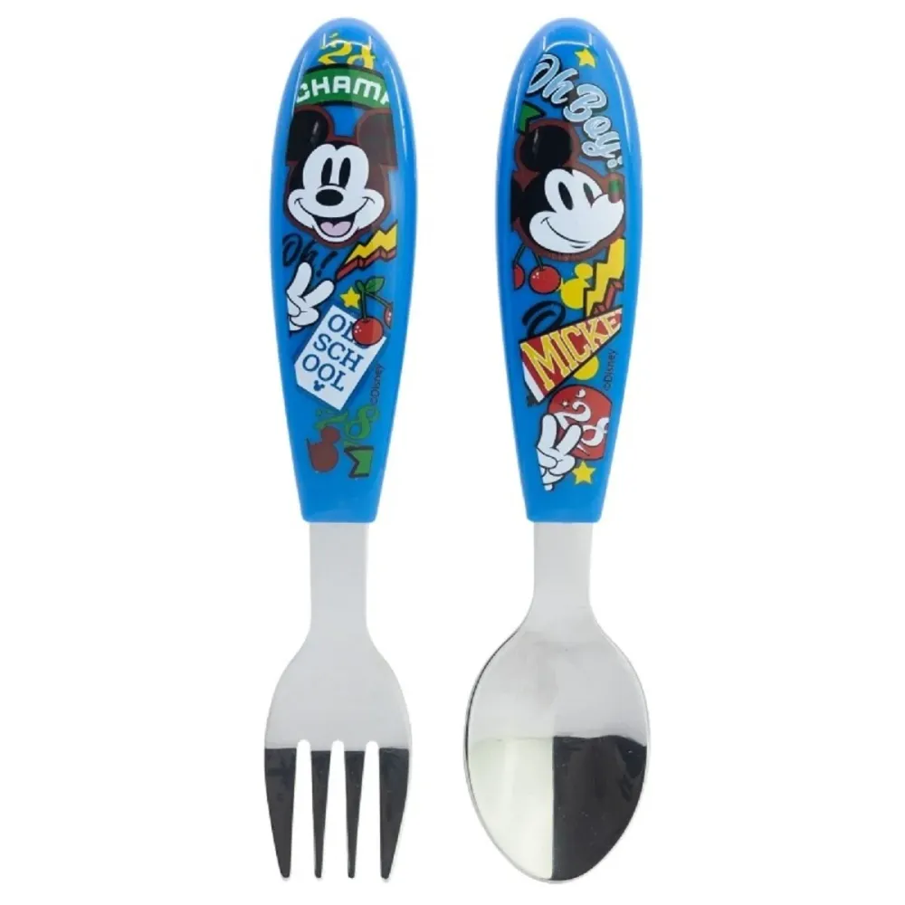 Disney Mickey Mouse Kinderbesteck Set 2-teilig – Löffel & Gabel mit Motivgriffen
