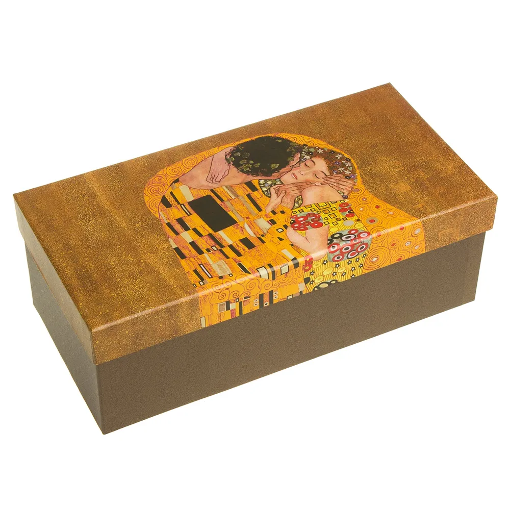 Kaffeebecher Becher mit Löffel "Kuss" Gustav Klimt Geschenkidee Porzellan