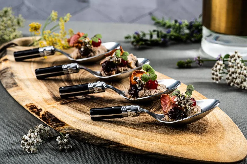 Laguiole Style de Vie Amuse Löffel Schwarz 6 Stück 'Premium Line'