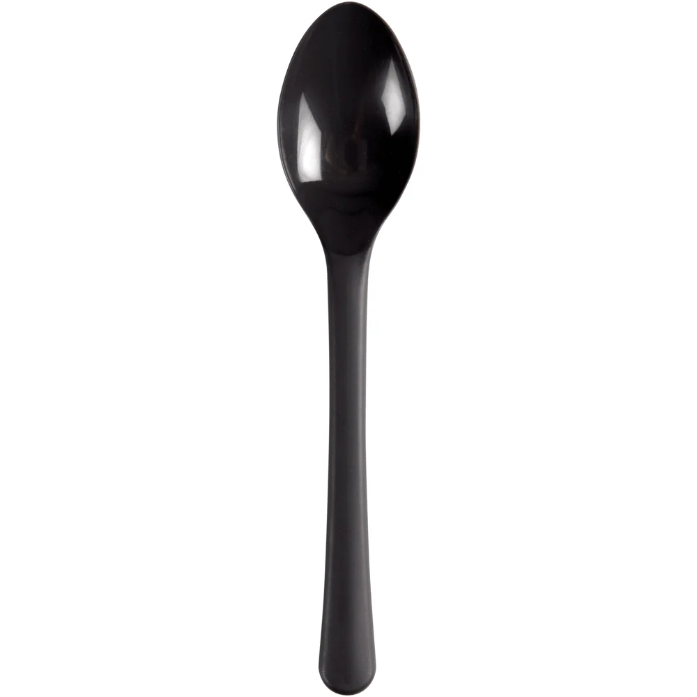 Mehrweg Löffel, 18,5cm, schwarz, PP | Packung (50 Stück)