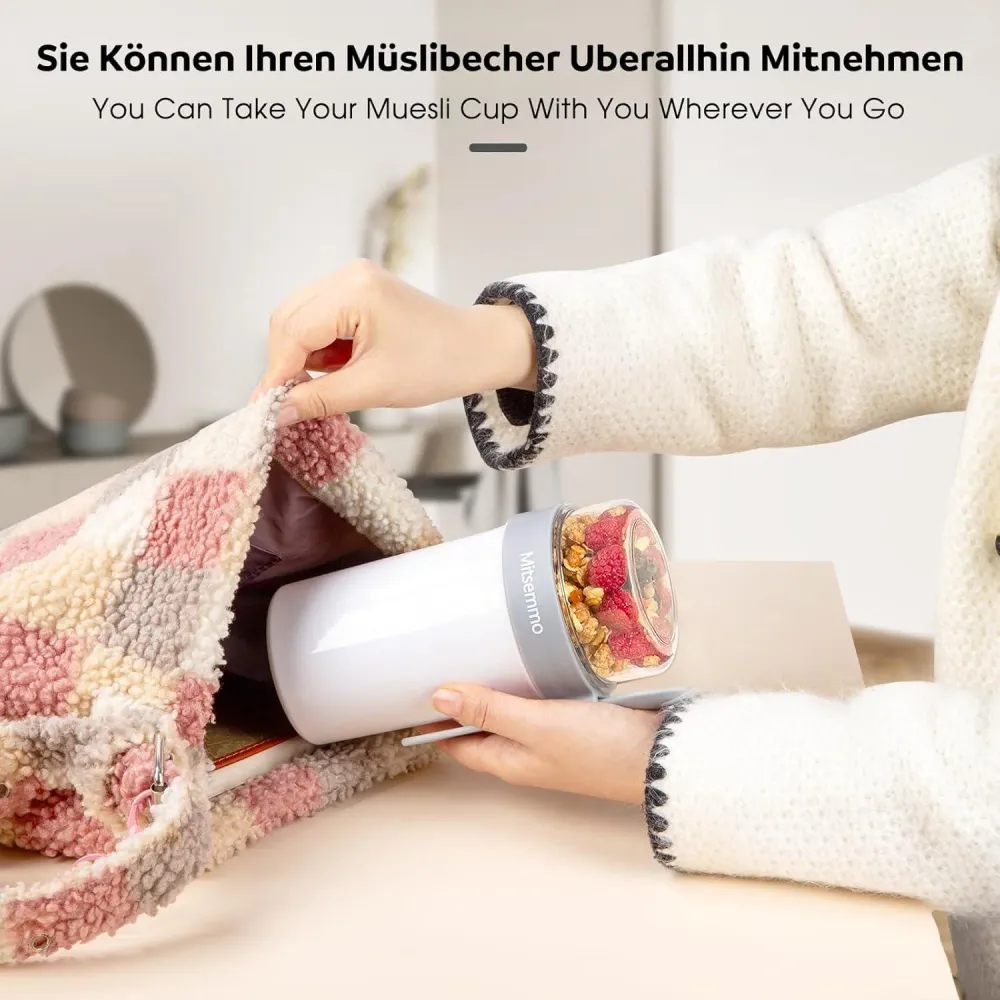 Müslibecher to Go 760ml & 230ml Joghurtbecher Löffel