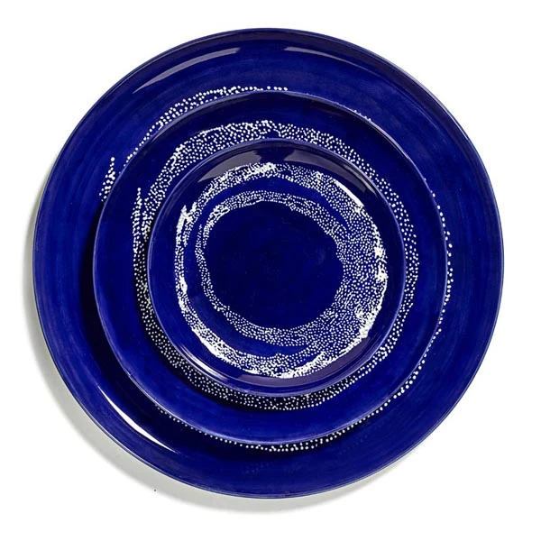 Serax FEAST Teller S Lapis Swirl-Dots weiß von Ottolenghi D19xH2cm