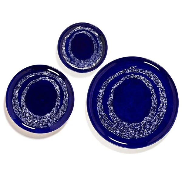 Serax FEAST Teller S Lapis Swirl-Dots weiß von Ottolenghi D19xH2cm