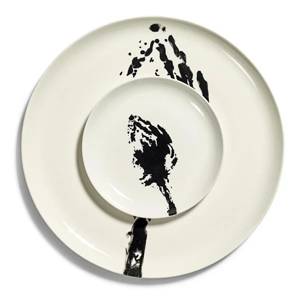 Serax FEAST Teller S weiß Artischocke schwarz von Ottolenghi D19xH2cm