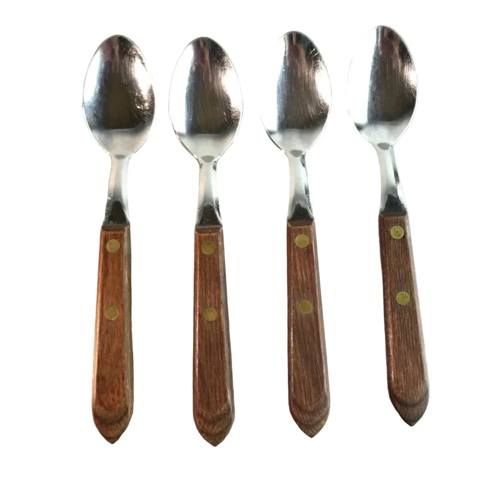 Town & Country Löffel Set Holz Teak Griff Vintage MID CENTURY 60er L 17cm