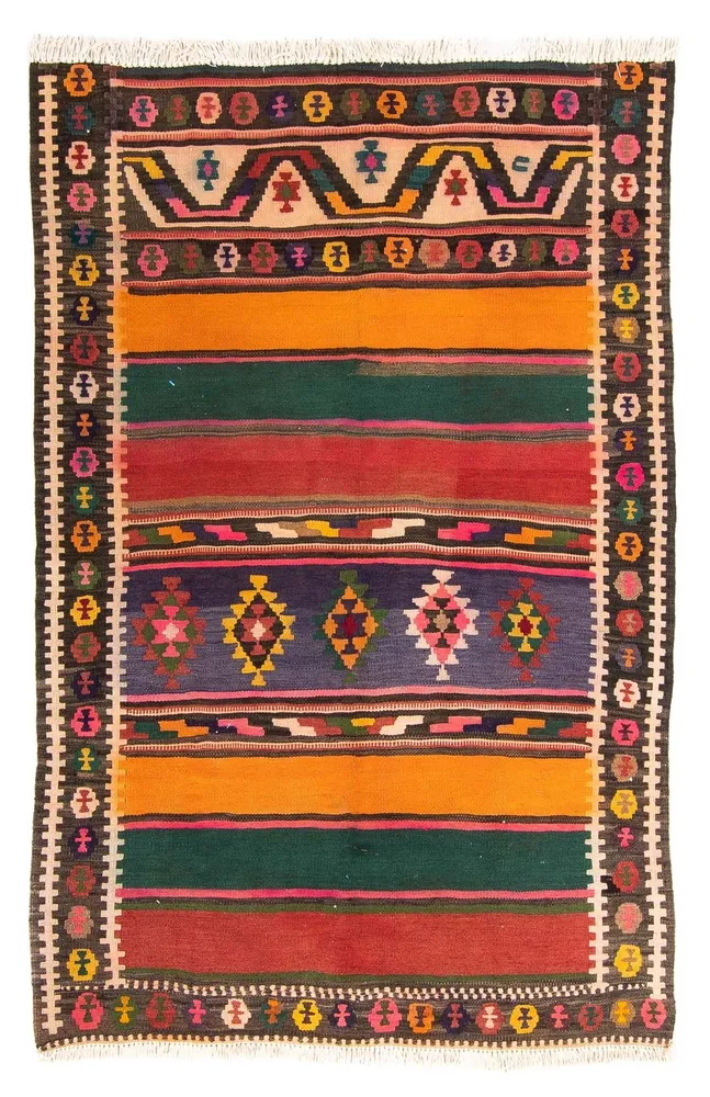 Kelim Teppich - Old 190 x 130 cm - mehrfarbig