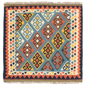Kelim Teppich - Oriental 100 x 98 cm - hellblau