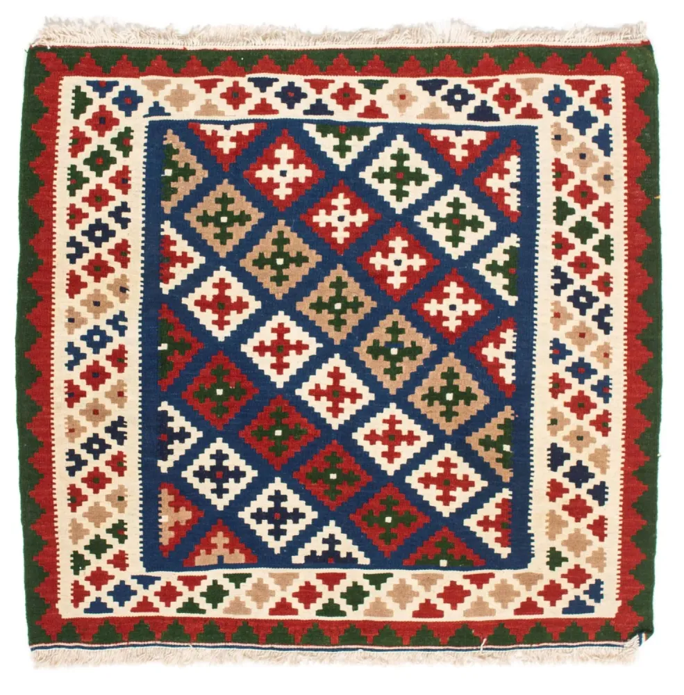 Kelim Teppich - Oriental 103 x 100 cm - dunkelblau