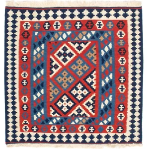 Kelim Teppich - Oriental 103 x 101 cm - rot