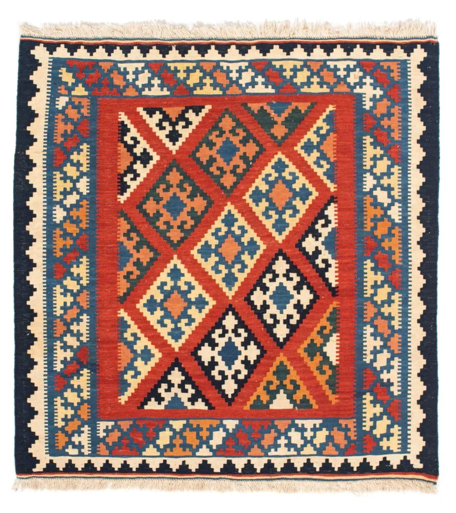 Kelim Teppich - Oriental 105 x 101 cm - rot