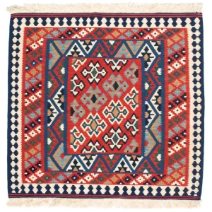 Kelim Teppich - Oriental 108 x 101 cm - rot