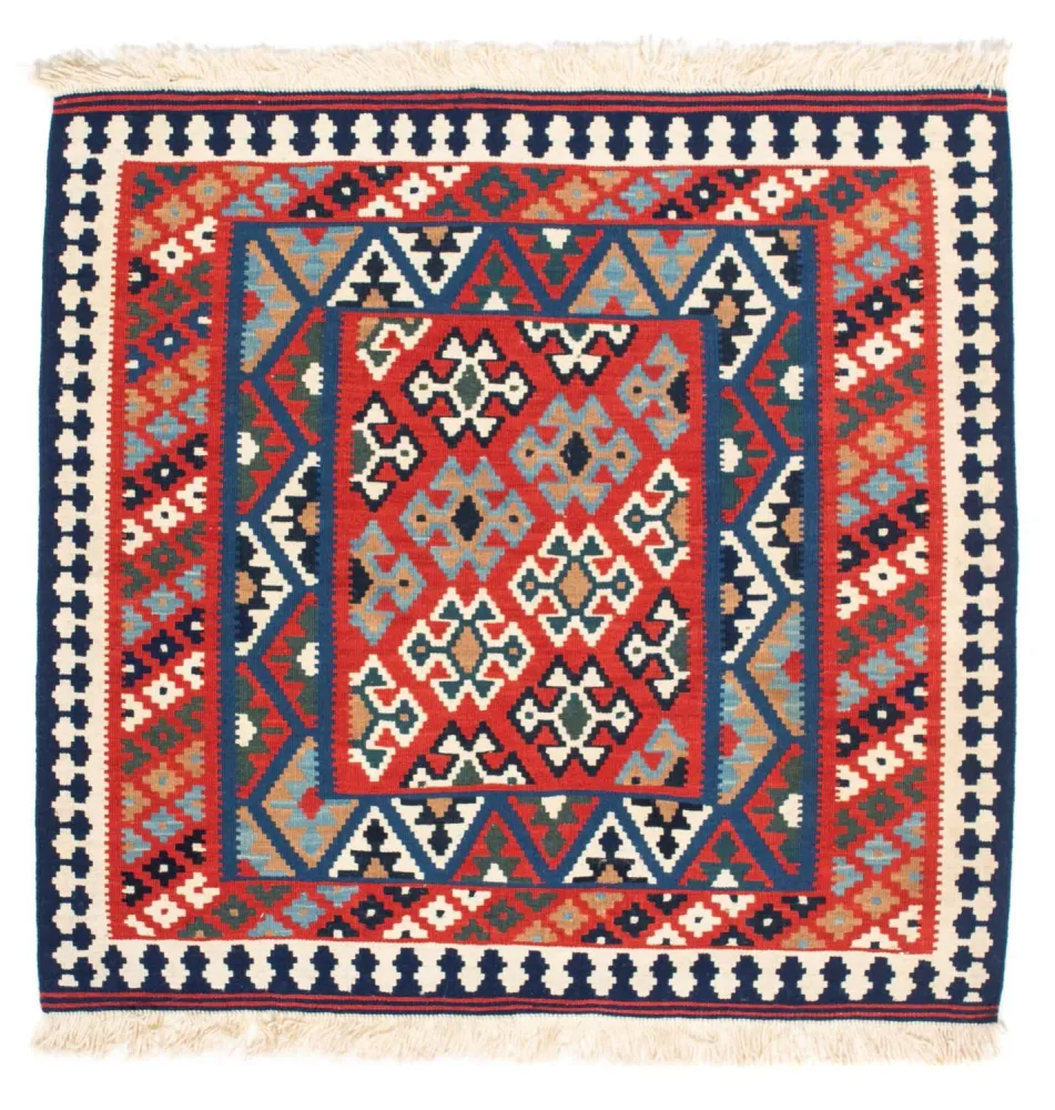 Kelim Teppich - Oriental 108 x 101 cm - rot