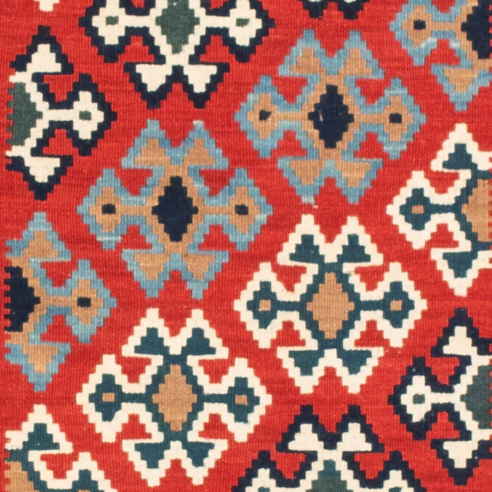 Kelim Teppich - Oriental 108 x 101 cm - rot