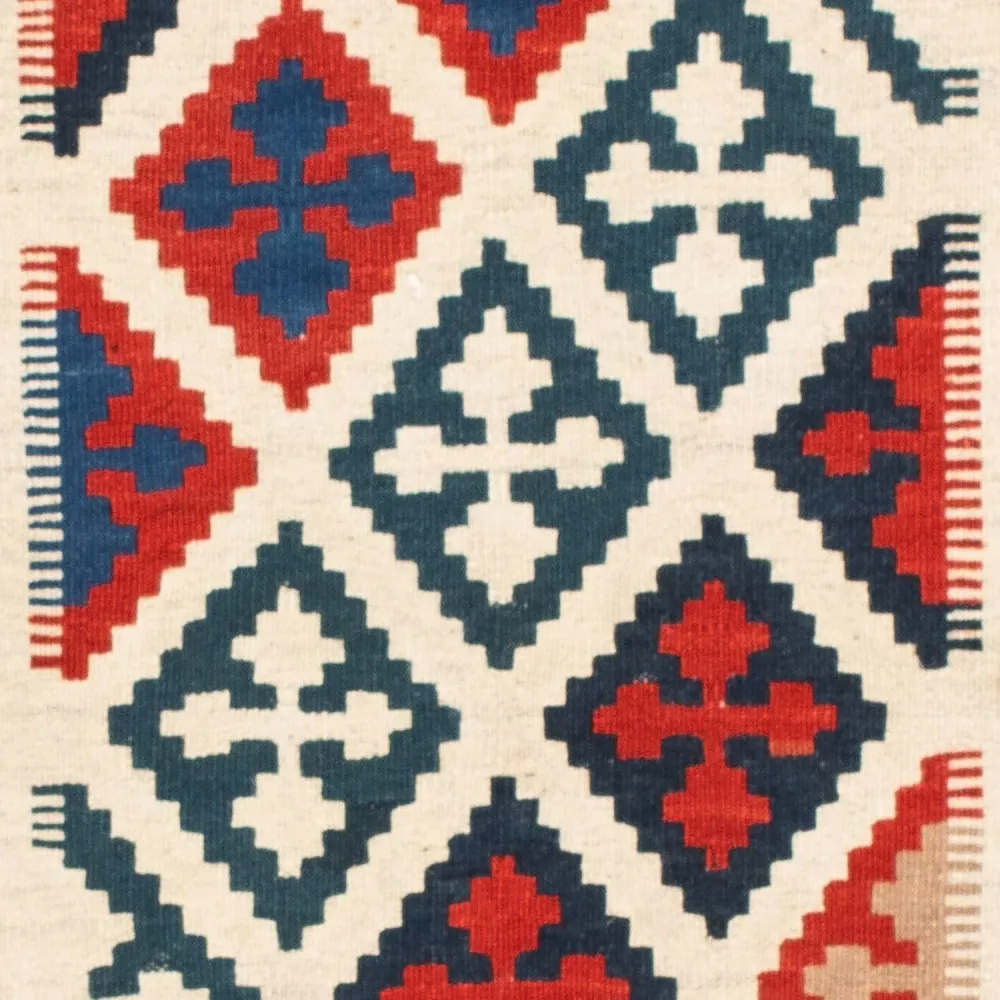 Kelim Teppich - Oriental 108 x 103 cm - blau
