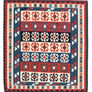 Kelim Teppich - Oriental 110 x 100 cm - blau