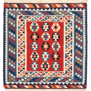 Kelim Teppich - Oriental 110 x 105 cm - blau