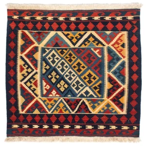Kelim Teppich - Oriental 110 x 109 cm - rot