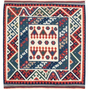 Kelim Teppich - Oriental 117 x 102 cm - dunkelblau