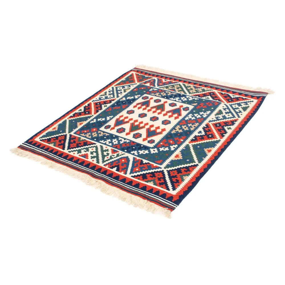 Kelim Teppich - Oriental 117 x 102 cm - dunkelblau