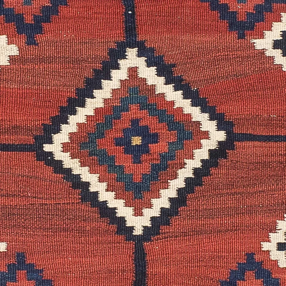 Kelim Teppich - Oriental 144 x 132 cm - dunkelrot
