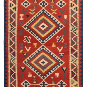 Kelim Teppich - Oriental 217 x 160 cm - dunkelrot