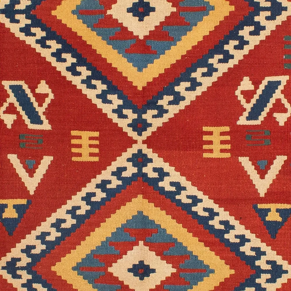 Kelim Teppich - Oriental 217 x 160 cm - dunkelrot