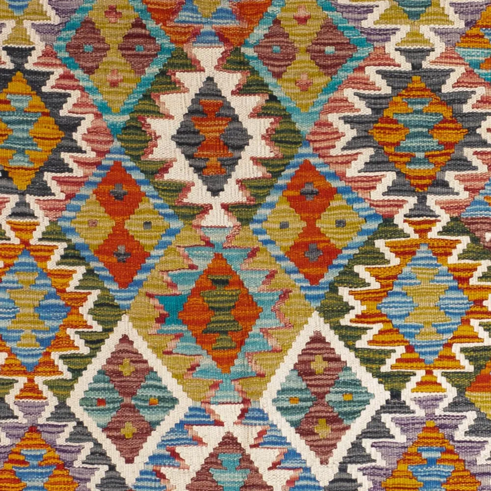 Kelim Teppich - Splash quadratisch - 154 x 152 cm - mehrfarbig