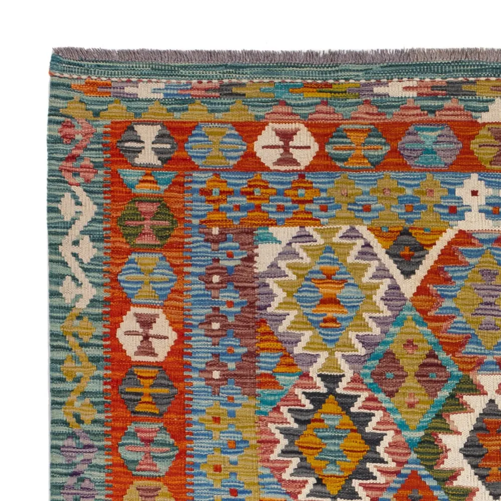 Kelim Teppich - Splash quadratisch - 154 x 152 cm - mehrfarbig