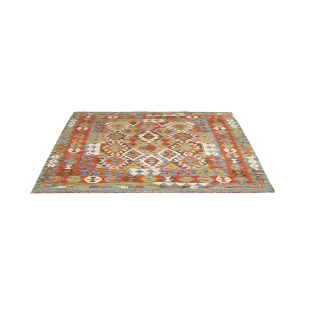Kelim Teppich - Splash quadratisch - 154 x 152 cm - mehrfarbig