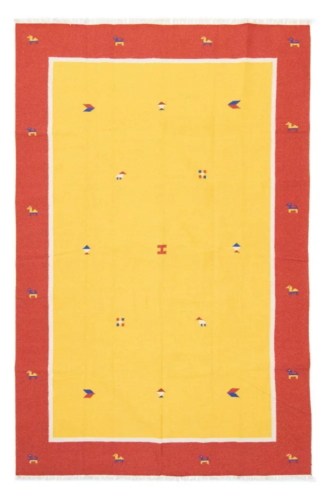 Kelim Teppich - Trendy 300 x 200 cm - gelb
