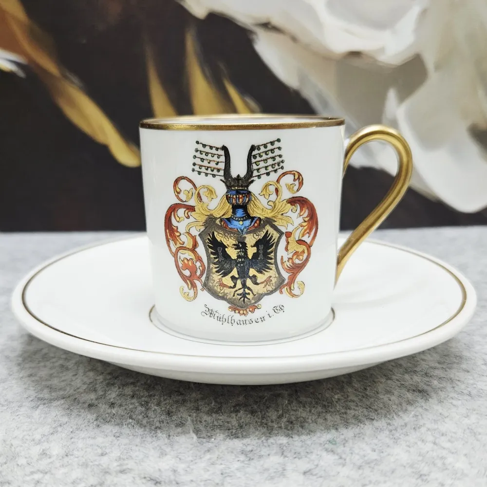 Handbemalter Schönauer Espressobecher mit Wappen (60 ml) für Sammler