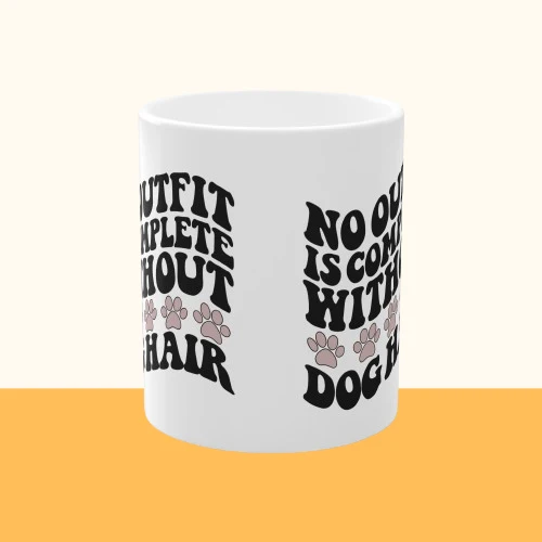 Weiße Tasse "Dog Hair"