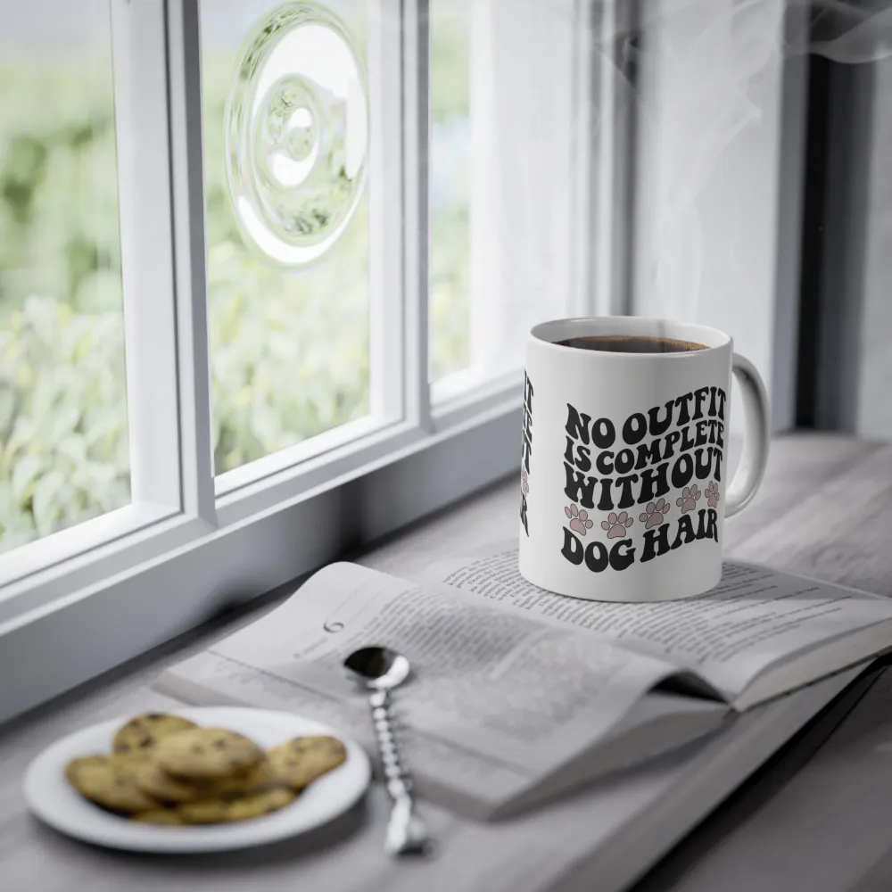 Weiße Tasse "Dog Hair"