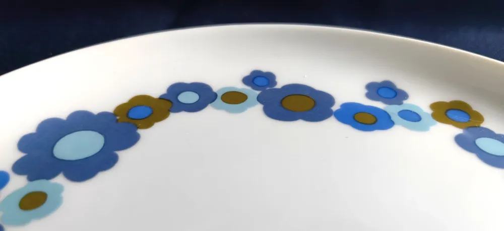 2er Set DESSERTTELLER - Porzellan, Flora Blumenblüten Pflanzen Motiv Dekor