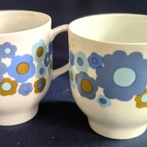 2er Set MOCCA~ KAFFEETASSEN - Porzellan, Flora Blumenblüten Pflanzen Motiv Dekor