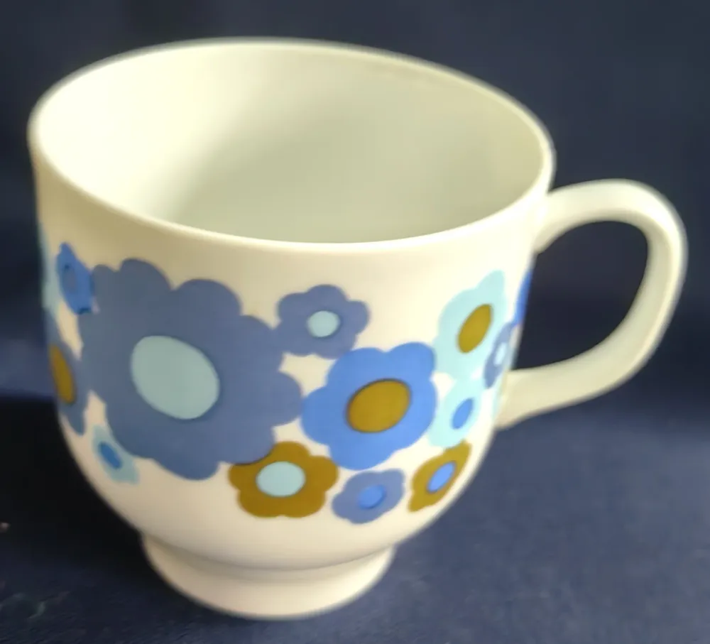 2er Set MOCCA~ KAFFEETASSEN - Porzellan, Flora Blumenblüten Pflanzen Motiv Dekor