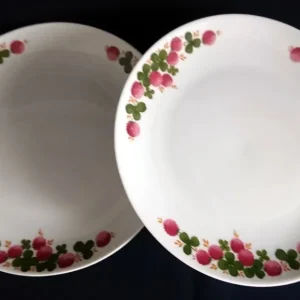 2er Set SPEISETELLER - Porzellan, Flora Blumenblüten Pflanzen Kleeblatt Blätter Motiv Dekor
