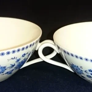 2er Set SUPPENTASSEN - Porzellan, Flora Pflanzen Blumenblüten Kreise Punkte Rand Motiv Dekor