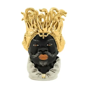 Abhika Vase Teste di Moro Man Tentacles Gold | H 50 cm