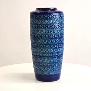 BAY KERAMIK VASE 609-50 blau pflanzen blumen bodenwase Bodo Mans vintage mid century pottery