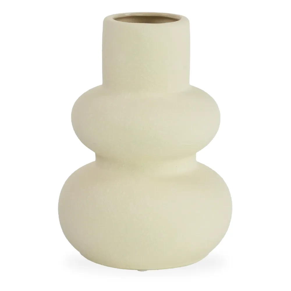 Bliss Keramikvase sandfarben 19,5 cm