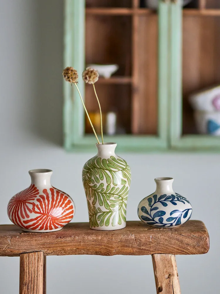 Bloomingville Creative Collection Fauni Vase, Grün, Steingut