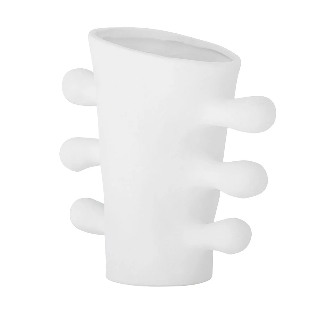 Bloomingville Pernilla Vase, Weiß, Steingut