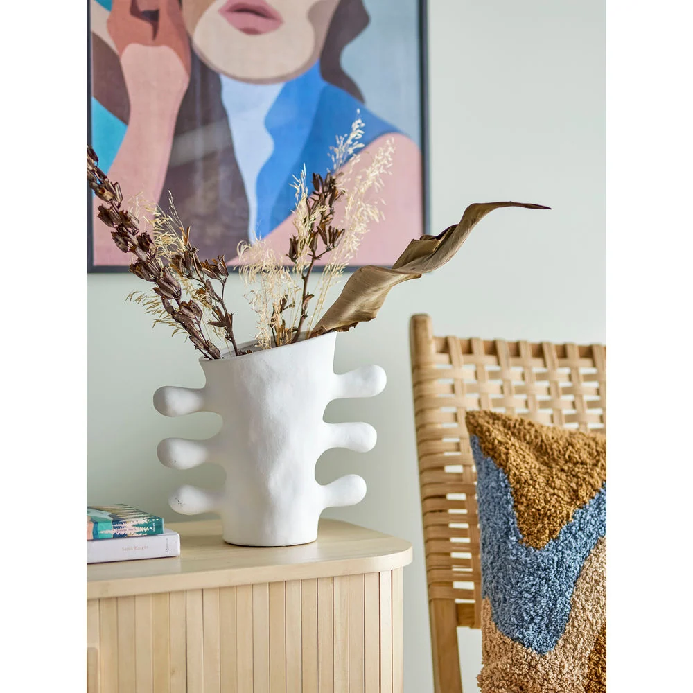 Bloomingville Pernilla Vase, Weiß, Steingut